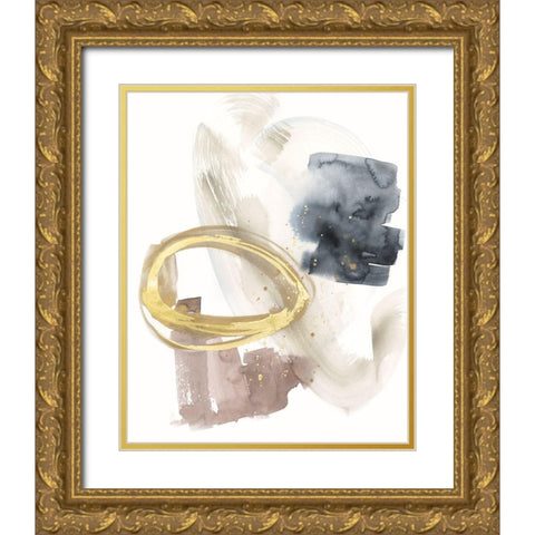 Golden Ring I Gold Ornate Wood Framed Art Print with Double Matting by Goldberger, Jennifer