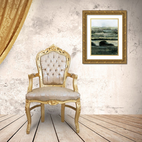 Distant Ribbons II Gold Ornate Wood Framed Art Print with Double Matting by Barnes, Victoria