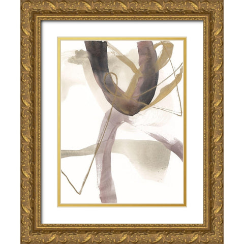 A Hint of Plum II Gold Ornate Wood Framed Art Print with Double Matting by Goldberger, Jennifer