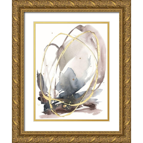 Inky Vortex I Gold Ornate Wood Framed Art Print with Double Matting by Goldberger, Jennifer