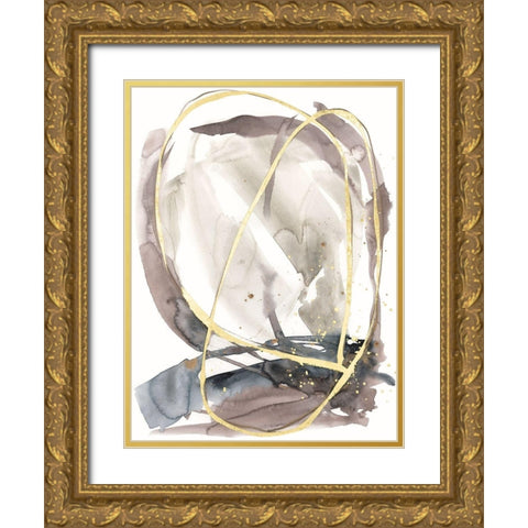 Inky Vortex II Gold Ornate Wood Framed Art Print with Double Matting by Goldberger, Jennifer