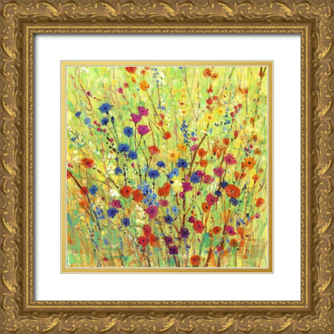 Wildflower Patch I Gold Ornate Wood Framed Art Print with Double Matting by OToole, Tim