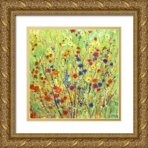 Wildflower Patch II Gold Ornate Wood Framed Art Print with Double Matting by OToole, Tim