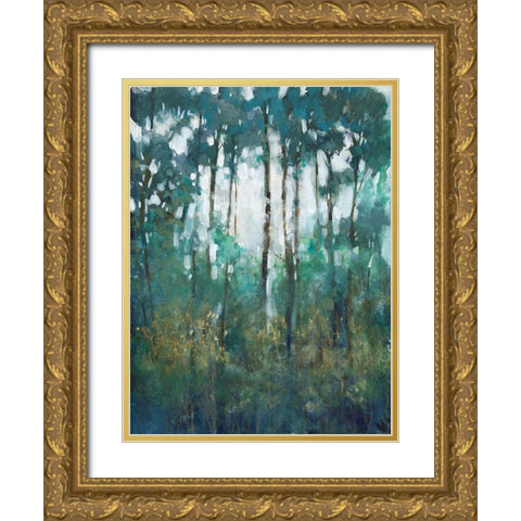 Glow in the Forest II Gold Ornate Wood Framed Art Print with Double Matting by OToole, Tim