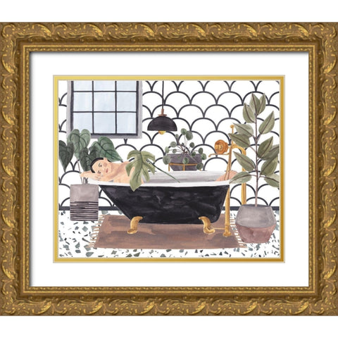 Meeting Myself III Gold Ornate Wood Framed Art Print with Double Matting by Wang, Melissa