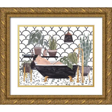 Meeting Myself IV Gold Ornate Wood Framed Art Print with Double Matting by Wang, Melissa
