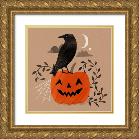 Graphic Halloween II Gold Ornate Wood Framed Art Print with Double Matting by Barnes, Victoria