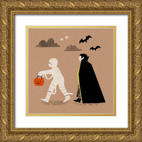 Graphic Halloween IV Gold Ornate Wood Framed Art Print with Double Matting by Barnes, Victoria