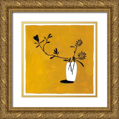 Custom Like Flowers II Gold Ornate Wood Framed Art Print with Double Matting by Wang, Melissa