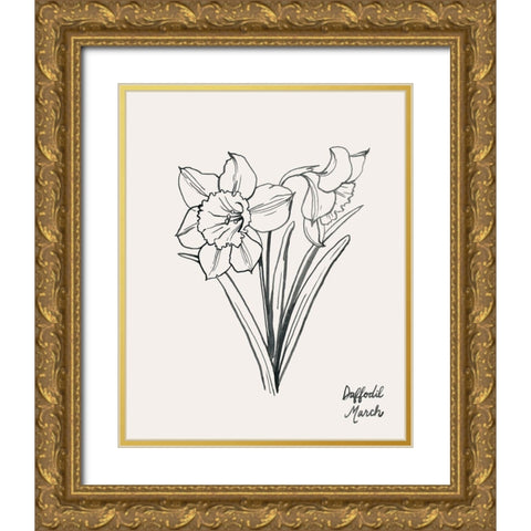 Annual Flowers III Gold Ornate Wood Framed Art Print with Double Matting by Popp, Grace
