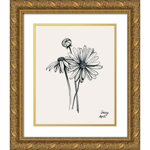 Annual Flowers IV Gold Ornate Wood Framed Art Print with Double Matting by Popp, Grace