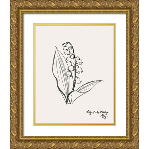 Annual Flowers V Gold Ornate Wood Framed Art Print with Double Matting by Popp, Grace