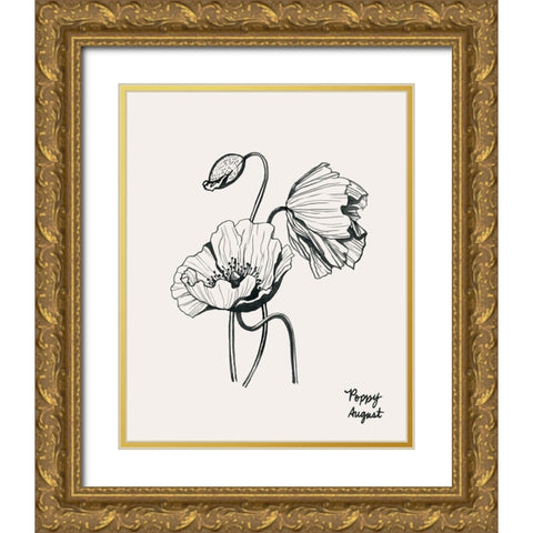 Annual Flowers VIII Gold Ornate Wood Framed Art Print with Double Matting by Popp, Grace
