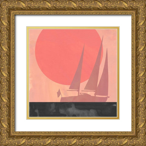 Deep Sea Sunset I Gold Ornate Wood Framed Art Print with Double Matting by Green, Jacob