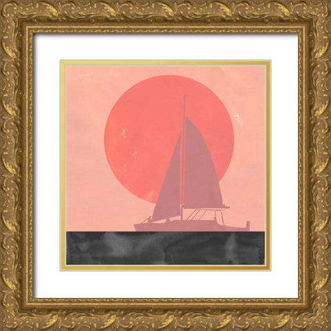 Deep Sea Sunset II Gold Ornate Wood Framed Art Print with Double Matting by Green, Jacob