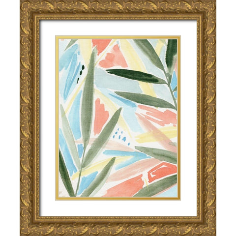 Tropical Impression II Gold Ornate Wood Framed Art Print with Double Matting by Warren, Annie