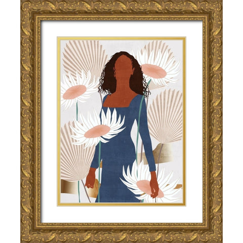 Sun Kissed Woman I Gold Ornate Wood Framed Art Print with Double Matting by Wang, Melissa