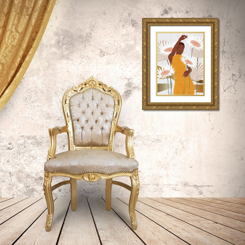 Sun Kissed Woman II Gold Ornate Wood Framed Art Print with Double Matting by Wang, Melissa