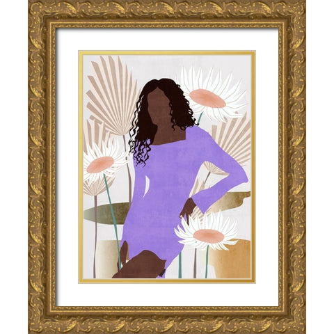Sun Kissed Woman III Gold Ornate Wood Framed Art Print with Double Matting by Wang, Melissa