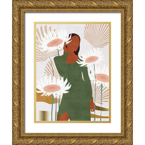 Sun Kissed Woman IV Gold Ornate Wood Framed Art Print with Double Matting by Wang, Melissa