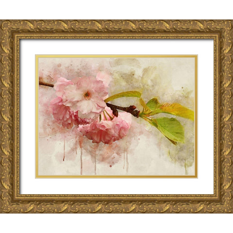 Blossom Elegance I Gold Ornate Wood Framed Art Print with Double Matting by Robertson, Leda