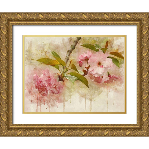 Blossom Elegance II Gold Ornate Wood Framed Art Print with Double Matting by Robertson, Leda