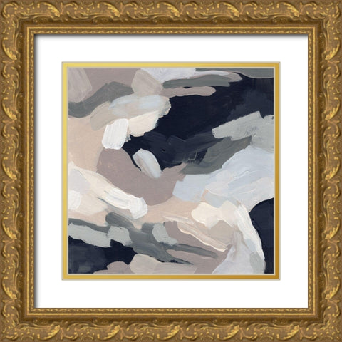 Monochrome Currents II Gold Ornate Wood Framed Art Print with Double Matting by Vess, June Erica