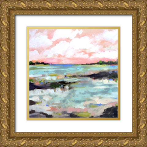 Surfscape III Gold Ornate Wood Framed Art Print with Double Matting by Fields, Karen