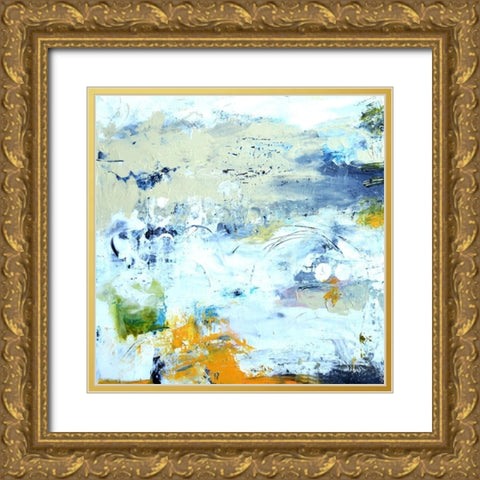 Abstract Beach Gold Ornate Wood Framed Art Print with Double Matting by Fields, Karen