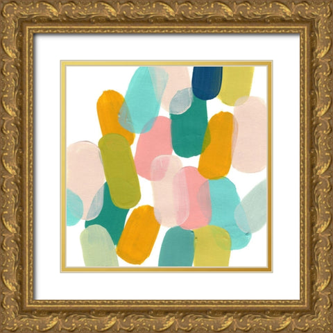 Color Spree I Gold Ornate Wood Framed Art Print with Double Matting by Vess, June Erica