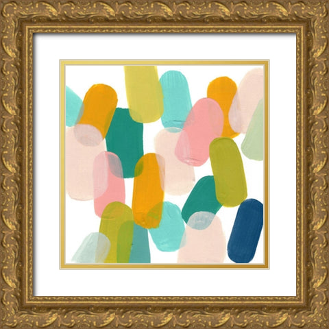 Color Spree II Gold Ornate Wood Framed Art Print with Double Matting by Vess, June Erica