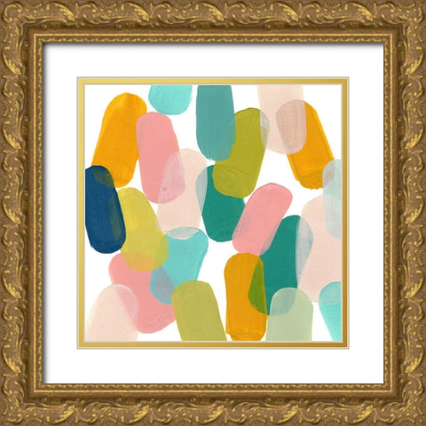 Color Spree IV Gold Ornate Wood Framed Art Print with Double Matting by Vess, June Erica