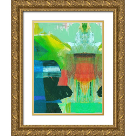 Abstract Punch I Gold Ornate Wood Framed Art Print with Double Matting by Cartissi