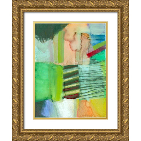 Abstract Punch II Gold Ornate Wood Framed Art Print with Double Matting by Cartissi