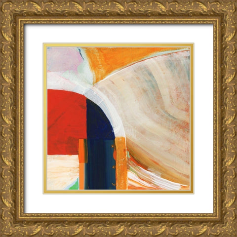 Blue Orange I Gold Ornate Wood Framed Art Print with Double Matting by Cartissi