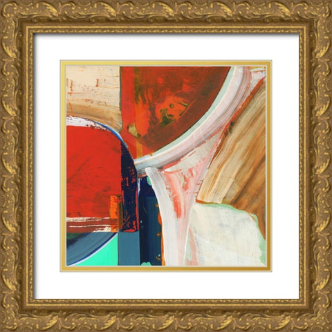 Blue Orange II Gold Ornate Wood Framed Art Print with Double Matting by Cartissi