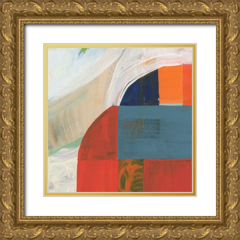 Blue Orange III Gold Ornate Wood Framed Art Print with Double Matting by Cartissi