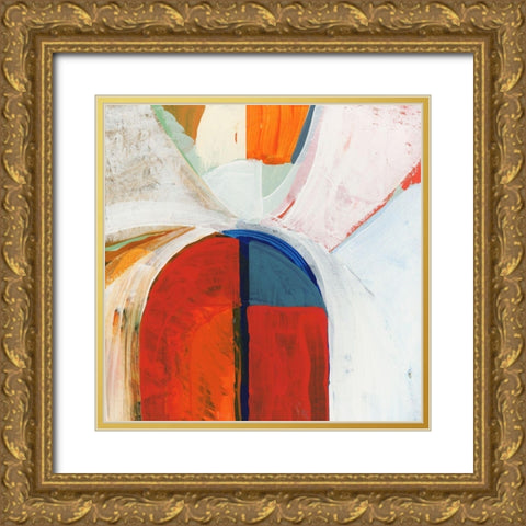 Blue Orange IV Gold Ornate Wood Framed Art Print with Double Matting by Cartissi