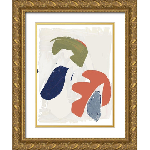 Four Colours IV Gold Ornate Wood Framed Art Print with Double Matting by Cartissi