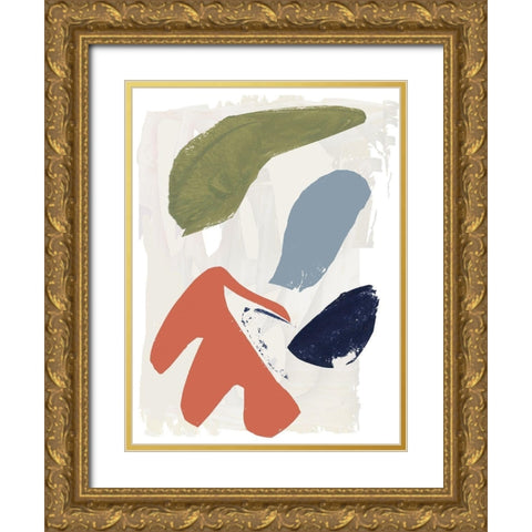 Four Colours V Gold Ornate Wood Framed Art Print with Double Matting by Cartissi