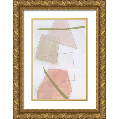 Nude Gold Shapes IV Gold Ornate Wood Framed Art Print with Double Matting by Cartissi