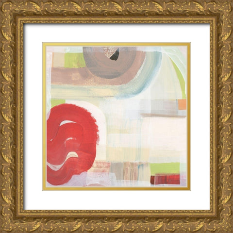 Red I Gold Ornate Wood Framed Art Print with Double Matting by Cartissi