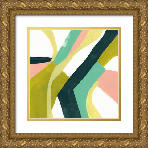 Ribbon Relief I Gold Ornate Wood Framed Art Print with Double Matting by Vess, June Erica