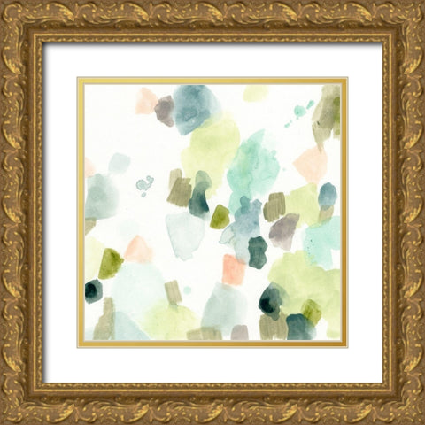 River Stone Palette II Gold Ornate Wood Framed Art Print with Double Matting by Vess, June Erica