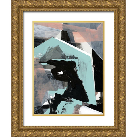 Mix II Gold Ornate Wood Framed Art Print with Double Matting by Cartissi