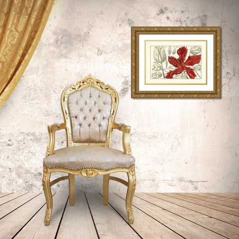 Embellished Arena Botanical III Gold Ornate Wood Framed Art Print with Double Matting by Arena