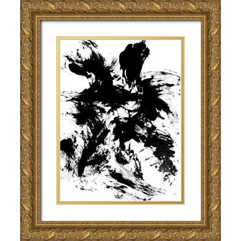Expressive Abstract II Gold Ornate Wood Framed Art Print with Double Matting by Friedlander, Allan