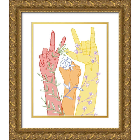 Love Each Other I Gold Ornate Wood Framed Art Print with Double Matting by Popp, Grace