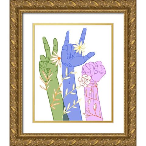 Love Each Other II Gold Ornate Wood Framed Art Print with Double Matting by Popp, Grace