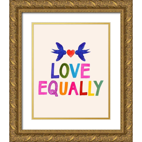 Love Loudly II Gold Ornate Wood Framed Art Print with Double Matting by Barnes, Victoria